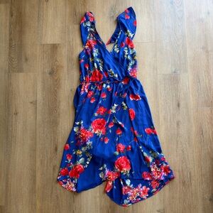 Skies Are Blue Vibrant Floral Dress crossback size small NWT